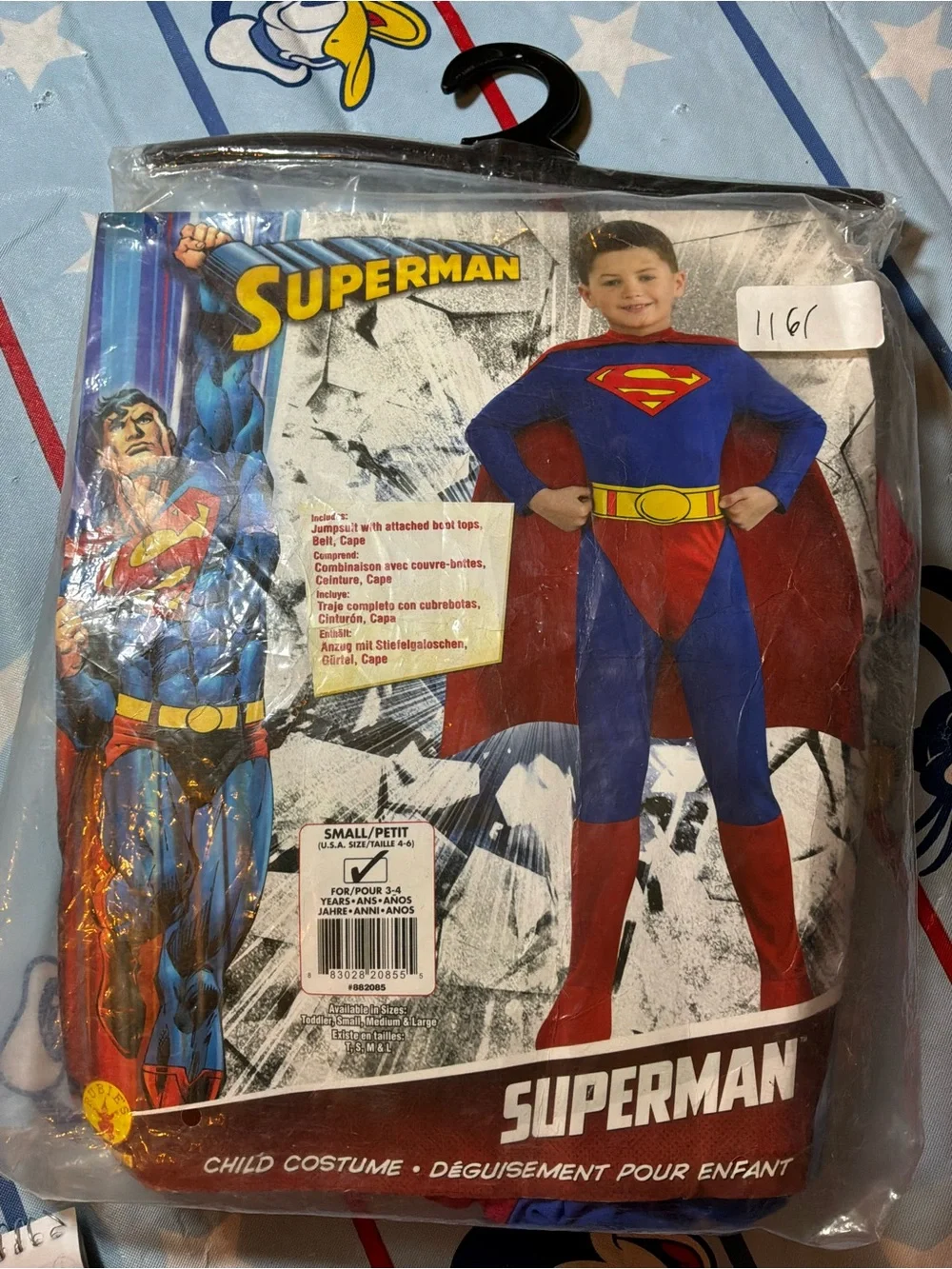 Superman child costume size 3-4 toddler -Preowned